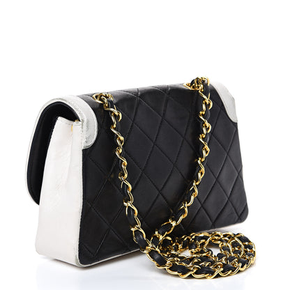 Chanel Lambskin Quilted Single Flap White Black 2 of 18