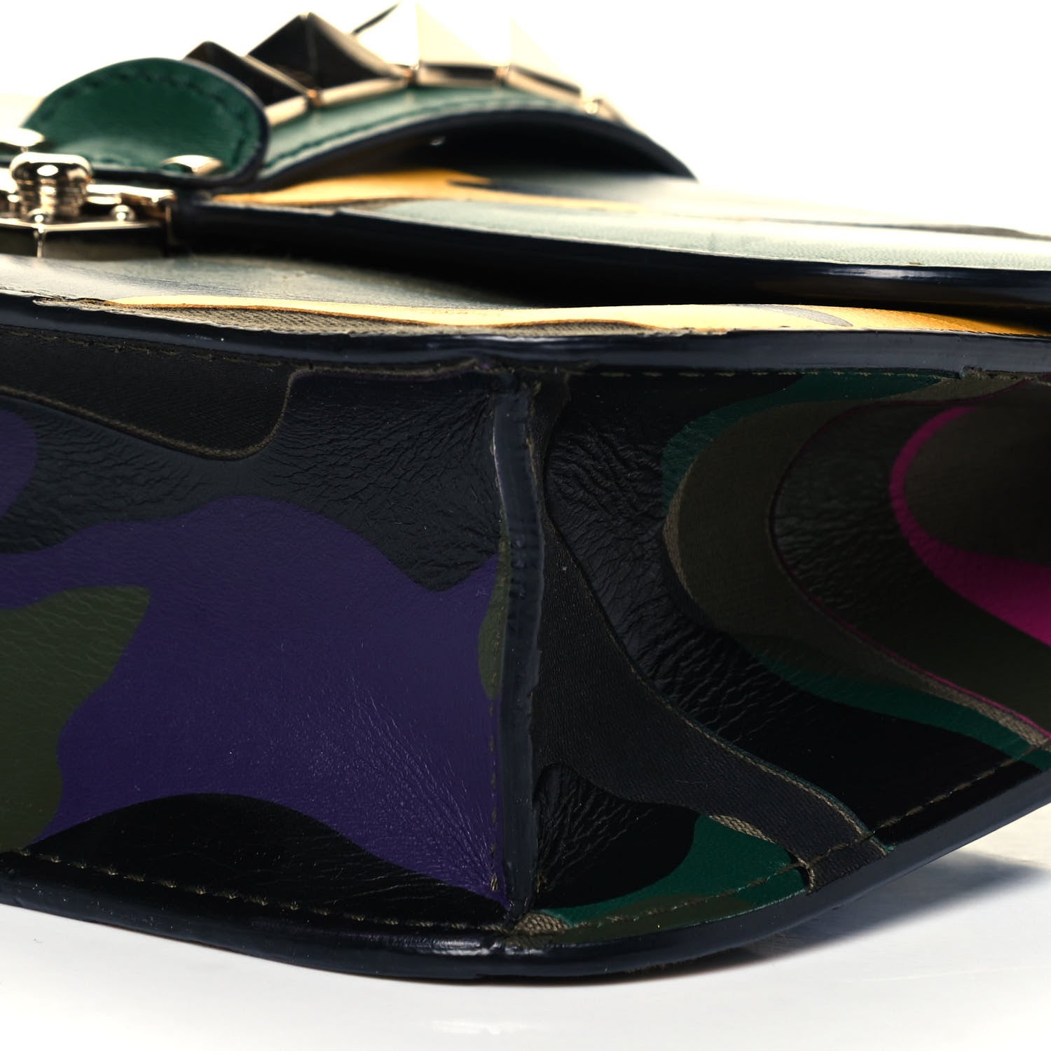 Valentino Garavani Nappa Canvas Camouflage Medium Glam Lock Rockstud Flap Multicolor 10 of 10