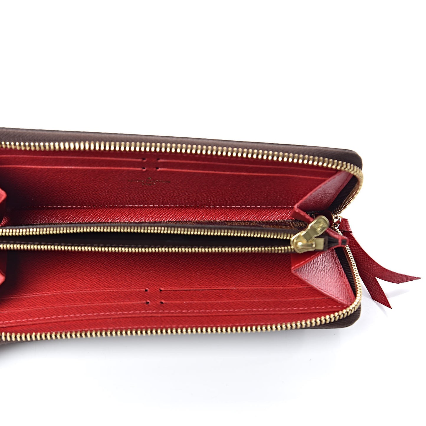 Damier Ebene Clemence Wallet Cherry