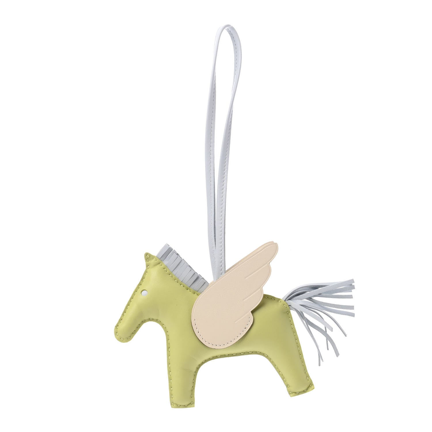 Hermes Milo Lambskin Grigri Rodeo Pegase Horse Bag Charm MM Jaune Bourgeon Bleu Brume Nata 1 of 4
