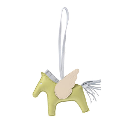 Hermes Milo Lambskin Grigri Rodeo Pegase Horse Bag Charm MM Jaune Bourgeon Bleu Brume Nata 1 of 4