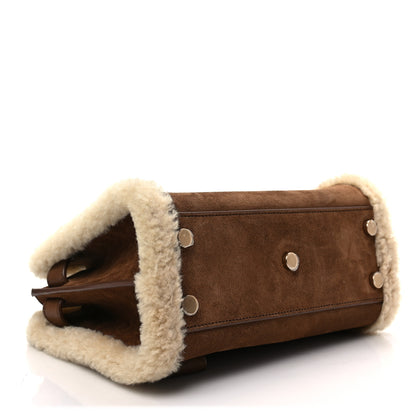 Saint Laurent Shearling Nano Supple Sac De Jour Brown Beige 3 of 6