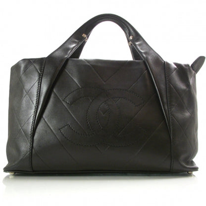 Chanel Lambskin CC Chevron Handbag Black 1 of 11