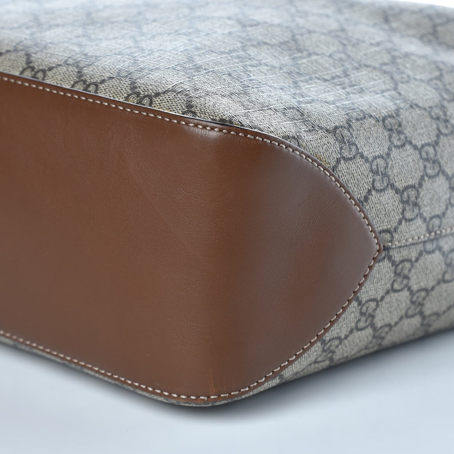 GG Supreme Monogram Large Linea A Hobo Light Brown
