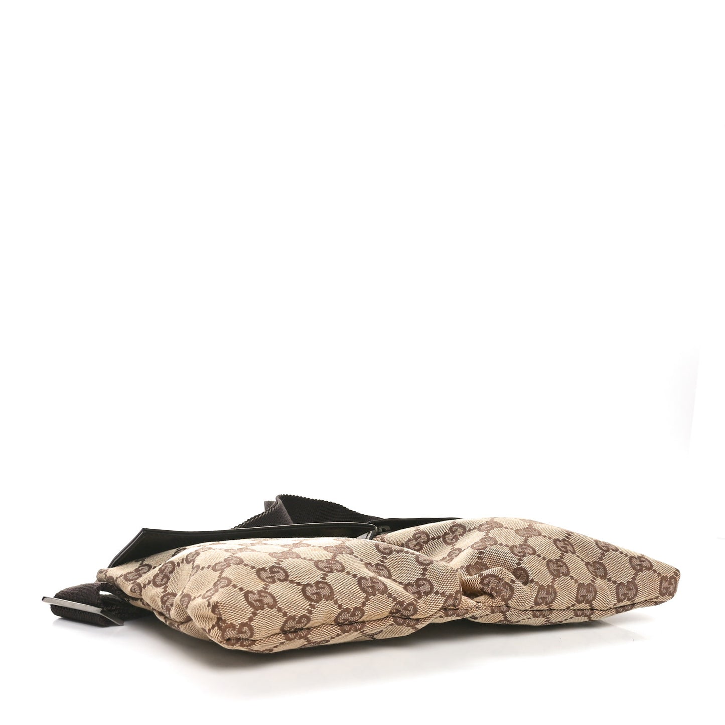GG Monogram Double Pocket Belt Bag Dark Brown