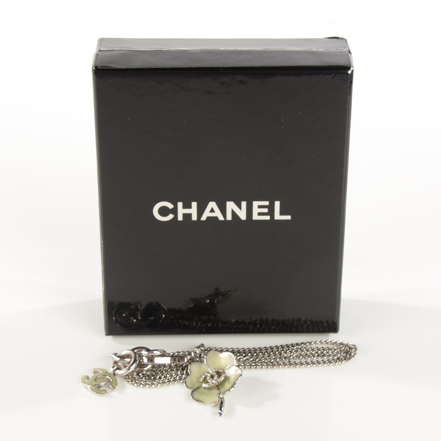 Crystal CC Clover Necklace Silver