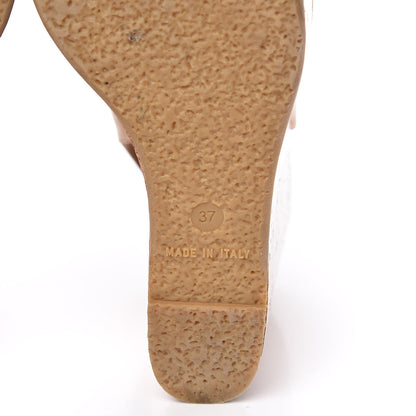 Chanel Cork Chain CC Wedge Sandals 37 Beige Clair 7 of 16