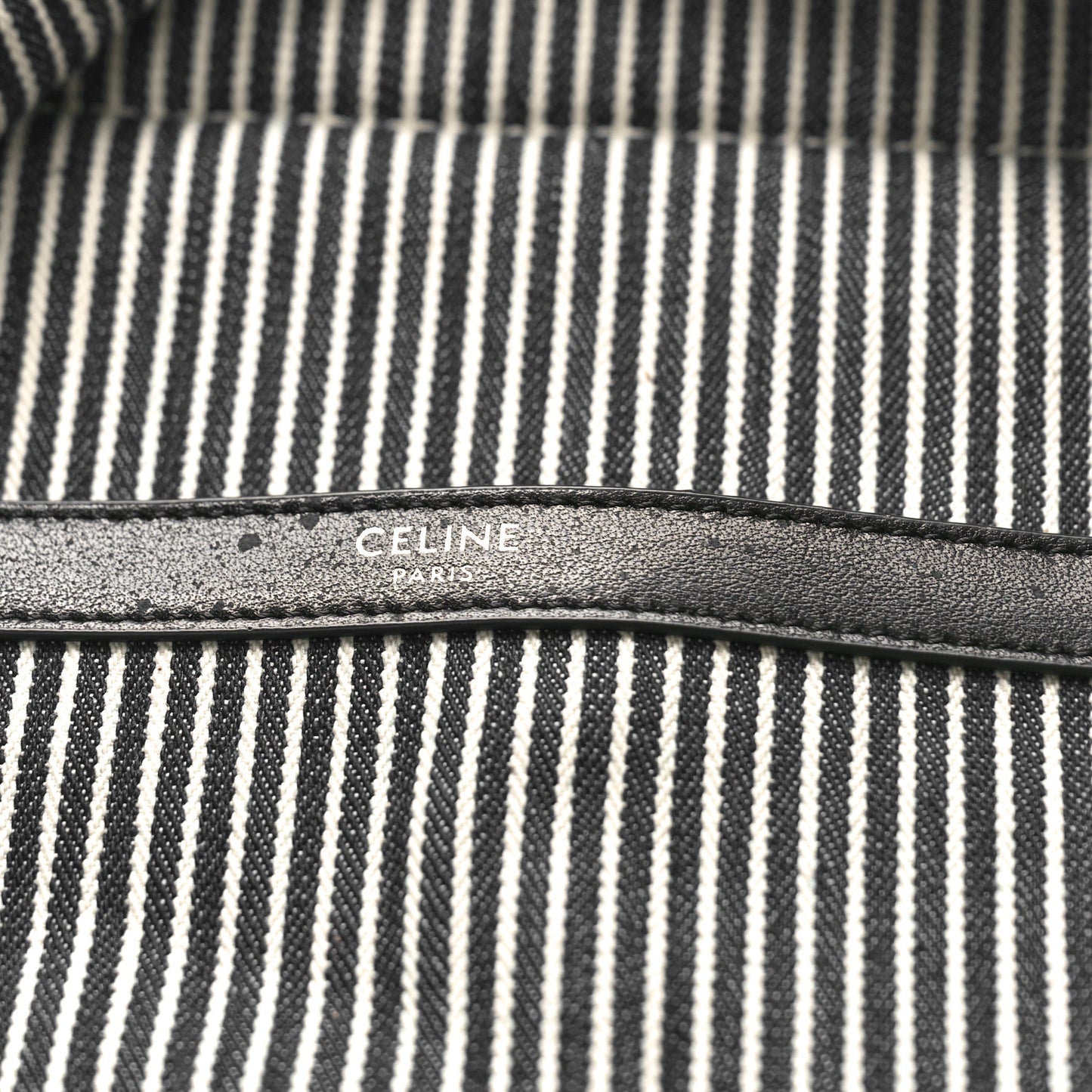 Canvas Striped Medium Backpack Black White