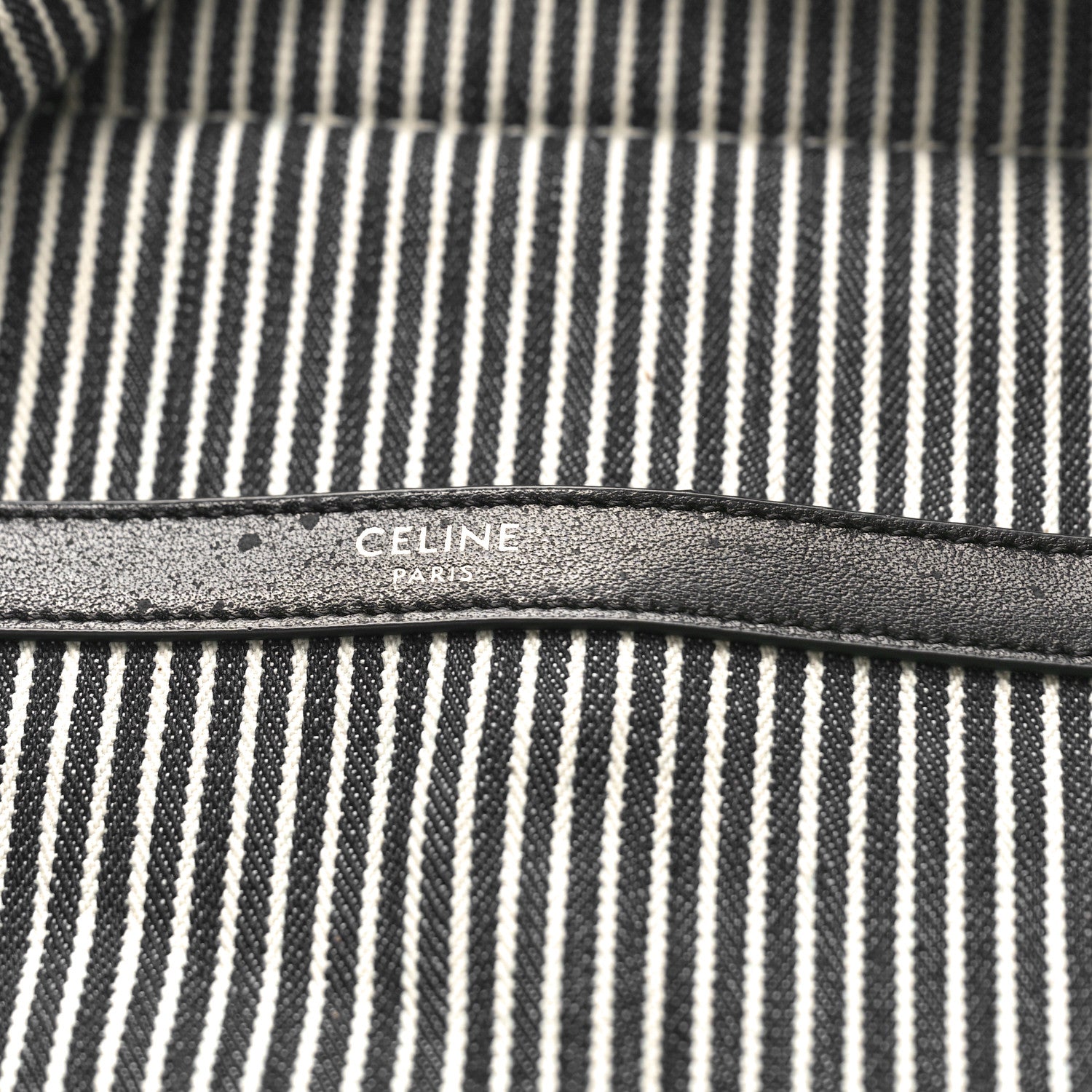 Celine Canvas Striped Medium Backpack Black White 6 of 9