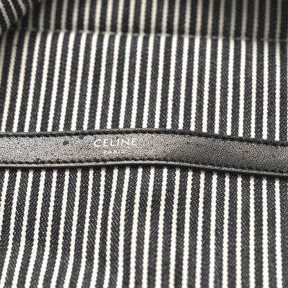 Celine Canvas Striped Medium Backpack Black White 6 of 9