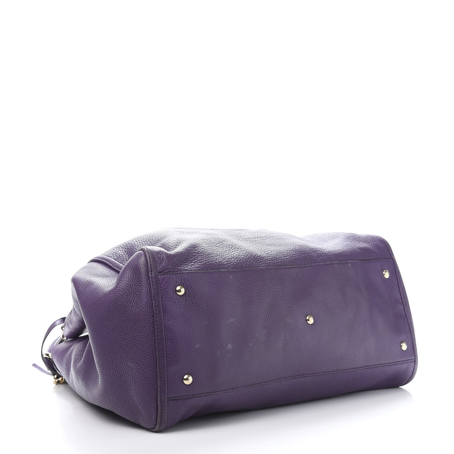 Gucci Pebbled Calfskin Large Soho Shoulder Bag Shine Purple 4 of 13