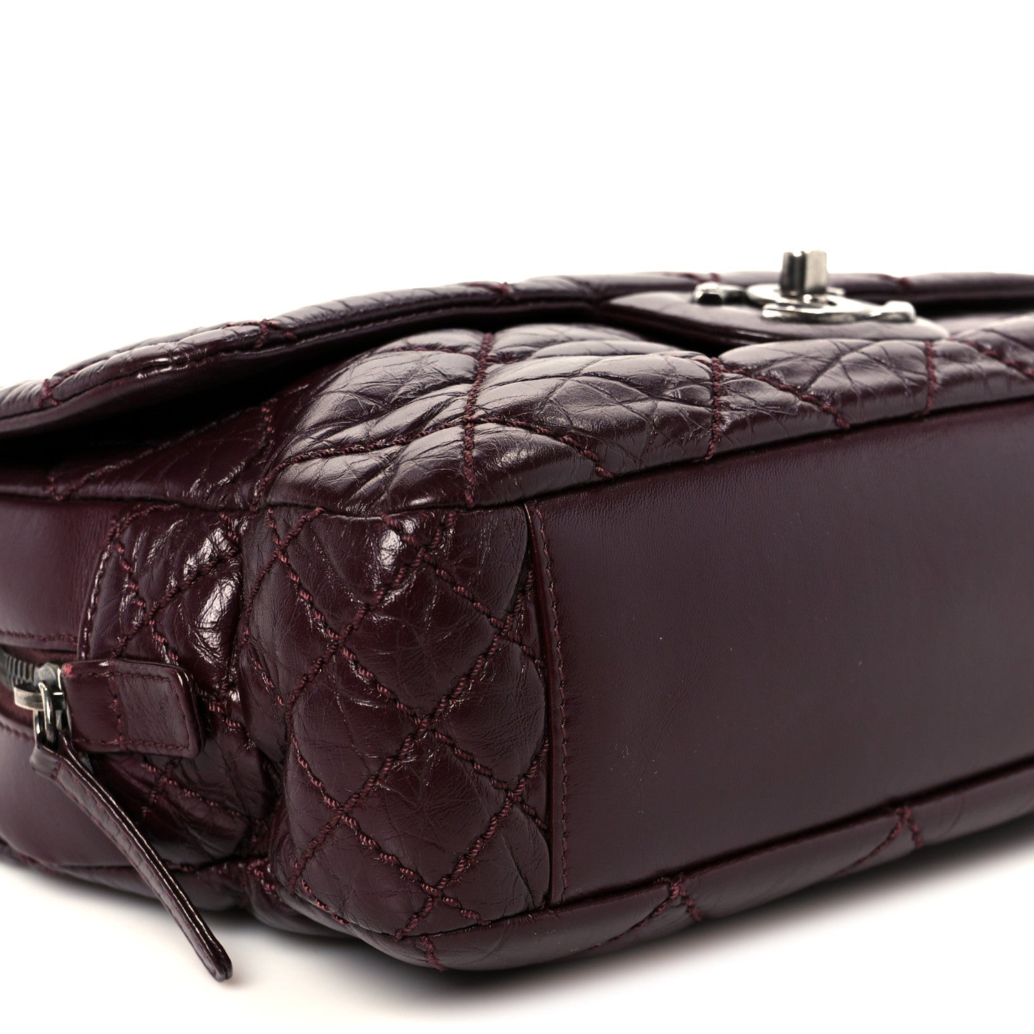 Chanel Aged Calfskin Medium New Portobello Flap Burgundy 10 of 11