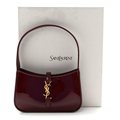 Saint Laurent Patent Calfskin Le 5 A 7 Mini Hobo Red Grenat 10 of 10