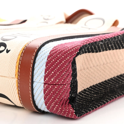 Chloe Cotton Calfskin Small Woody Striped Ribbon Tote Multicolor 9 of 10