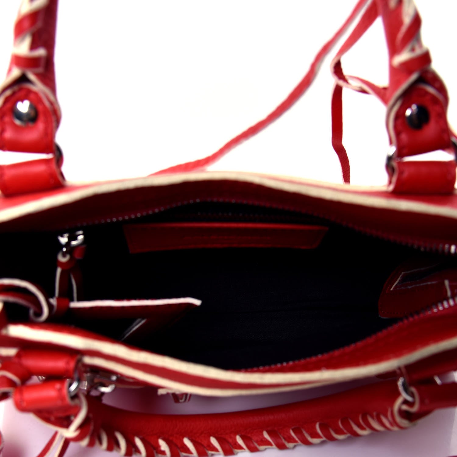 Balenciaga Supple Grained Calfskin Classic Silver Hardware Highlight Mini City Rouge Fraise 4 of 4