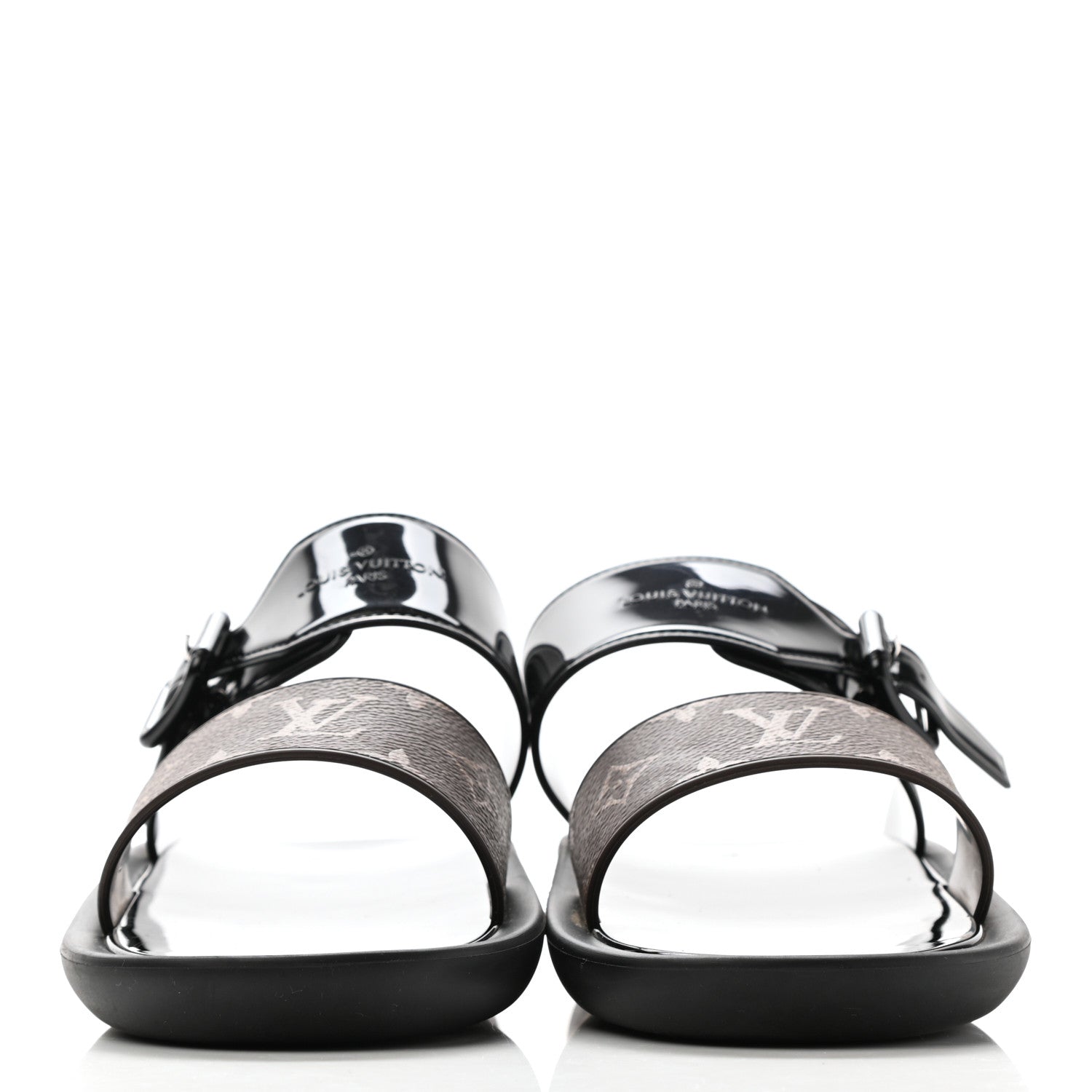 Louis Vuitton Monogram Sunbath Flat Mule Sandals 40 Black 2 of 8