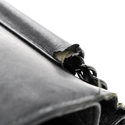 Chanel Crumpled Calfskin Quilted Wallet On Chain WOC So Black 14 of 17