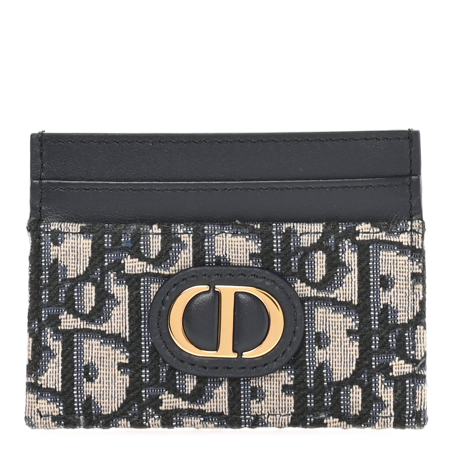 Oblique Calfskin 30 Montaigne Freesia Card Holder Blue