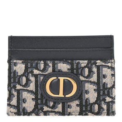Christian Dior Oblique Calfskin 30 Montaigne Freesia Card Holder Blue 1 of 8
