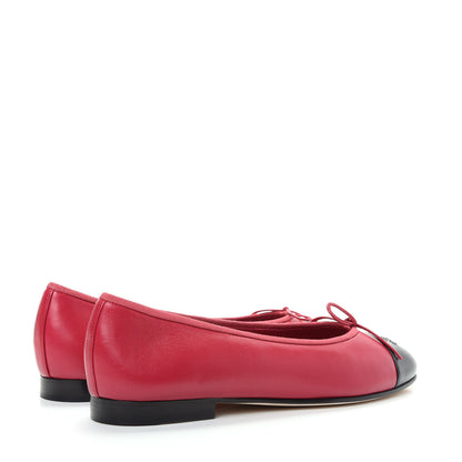 Chanel Lambskin Cap Toe CC Ballerina Flats 39.5 Pink Black 4 of 11