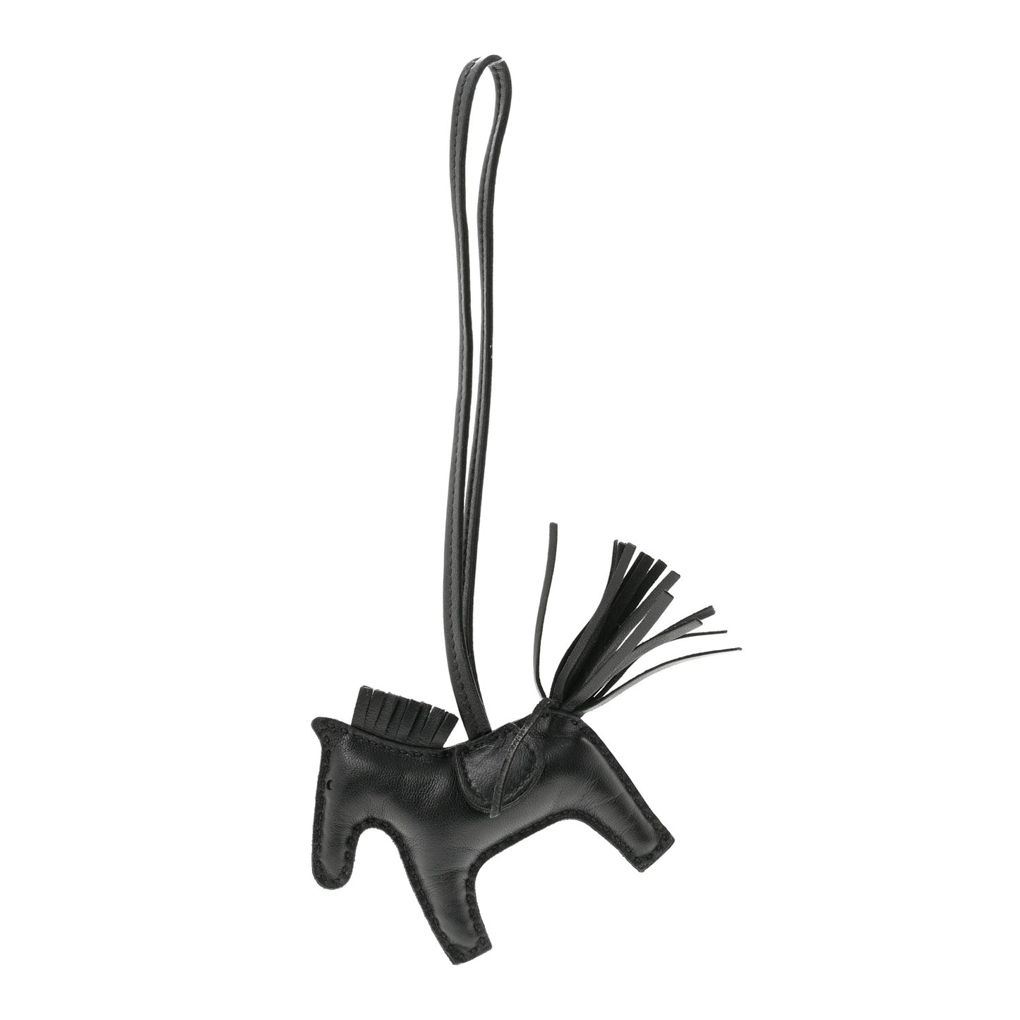 Milo Lambskin Grigri Rodeo Horse Bag Charm PM So Black