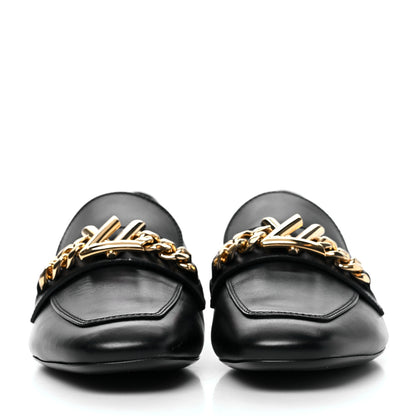 Louis Vuitton Calfskin Upper Case Flat Loafer 36 Black 2 of 8