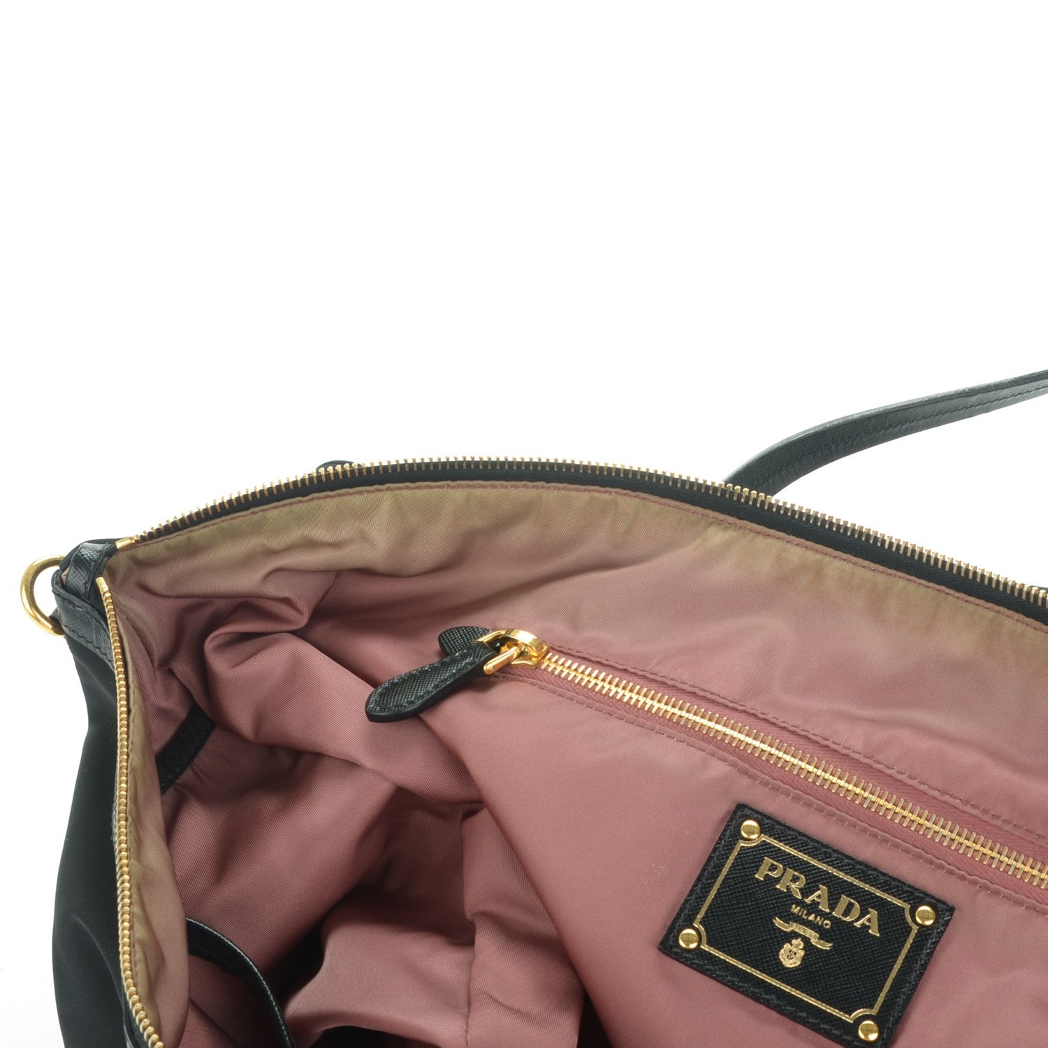 Prada Tessuto Nylon Saffiano Tote Nero Black 9 of 12