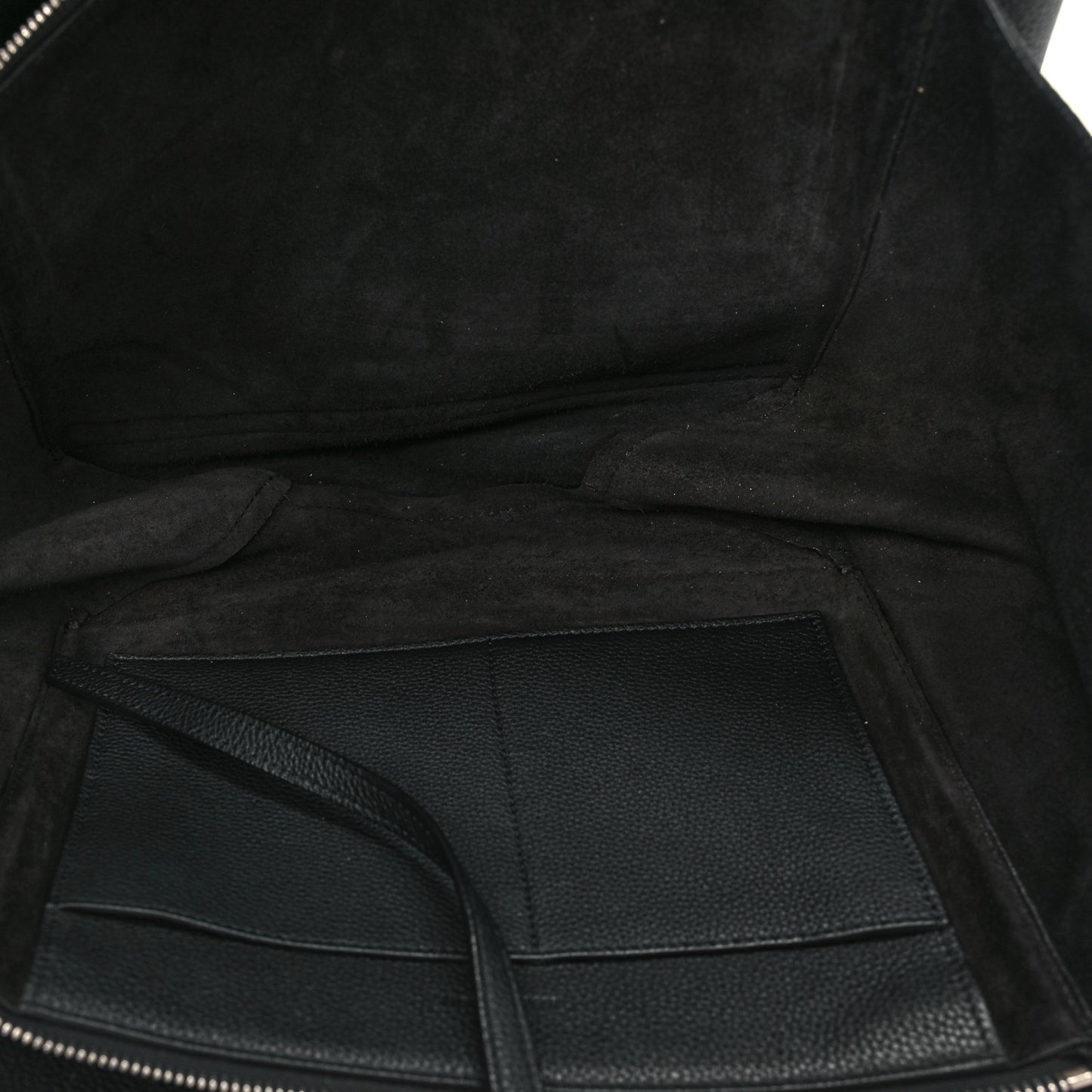 Baby Grained Calfskin Medium Tri-Fold Bag Black