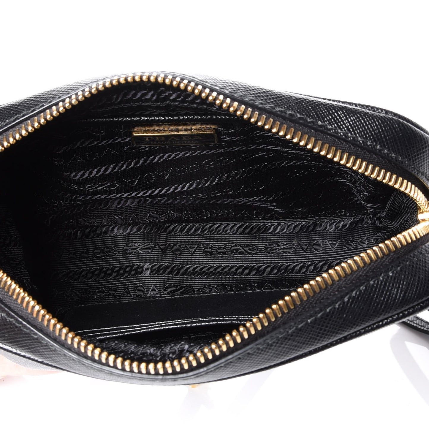 Saffiano Lux Small Camera Crossbody Bag Black