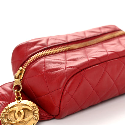 Chanel Lambskin Quilted CC Medallion Waist Belt Bag Red 9 of 12