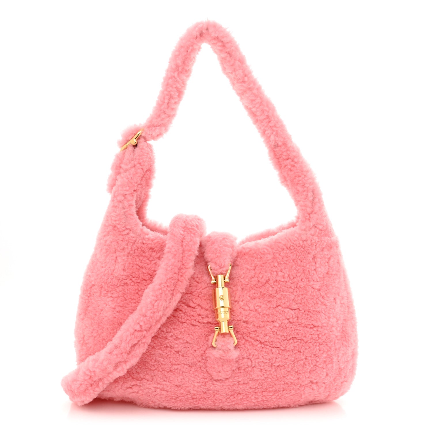 Gucci Shearling Small Jackie 1961 Shoulder Bag Lotus Pink 1 of 10