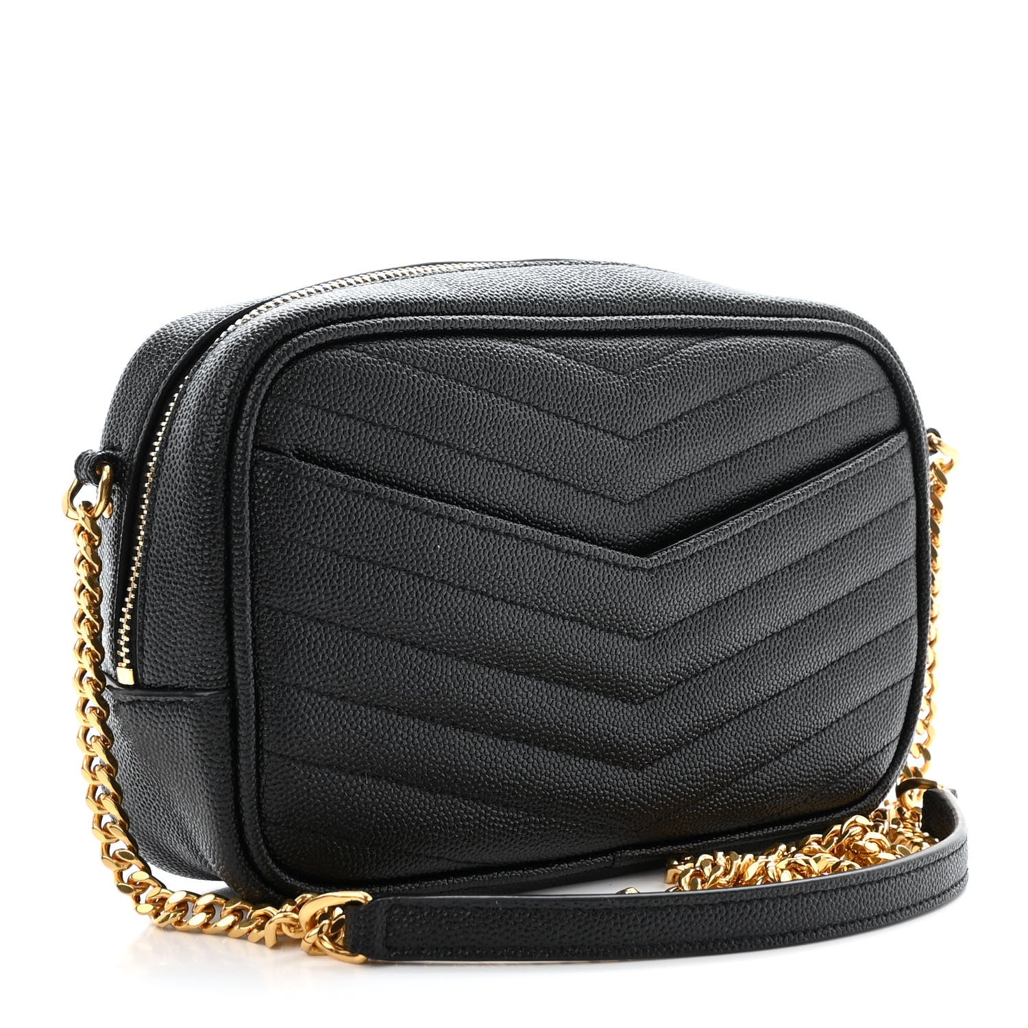 Saint Laurent Grain De Poudre Matelasse Monogram Mini Lou Camera Bag Black 3 of 11