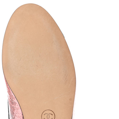 Chanel Laminated Calfskin Grosgrain Cap Toe CC Ballerina Flats 36.5 Multicolor Black 9 of 13