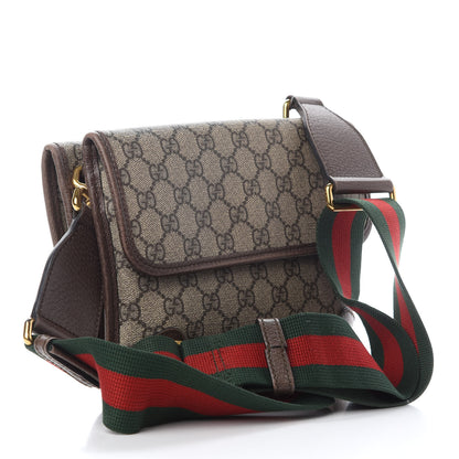 Gucci GG Supreme Monogram Web Small Neo Vintage Double Flap Messenger Bag Beige New Acero 3 of 14