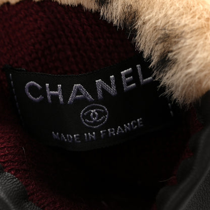 Chanel Lambskin Ponyhair Gloves 7.5 Beige Black 4 of 6
