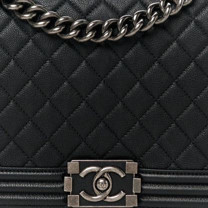 Chanel Grained Calfskin Quilted New Medium Boy Flap Black 8 of 11