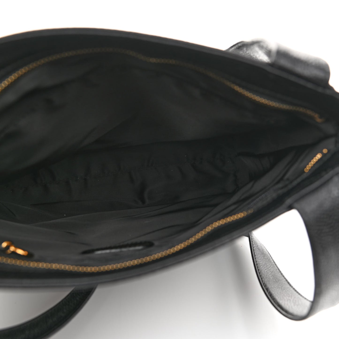 Caviar Embroidered Logo Shoulder Bag Black