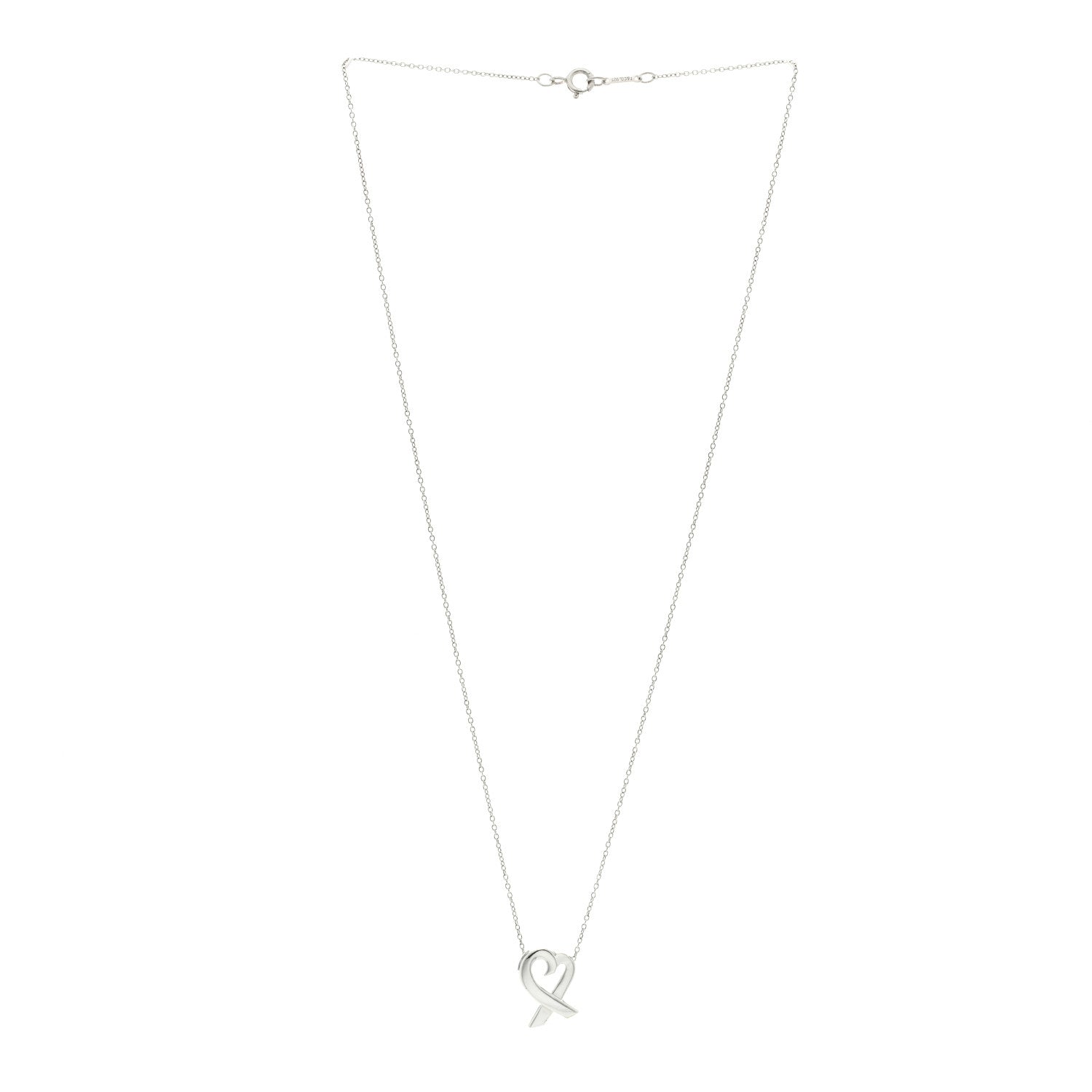 Tiffany Sterling Silver Paloma Picasso Loving Heart Pendant Necklace 3 of 5
