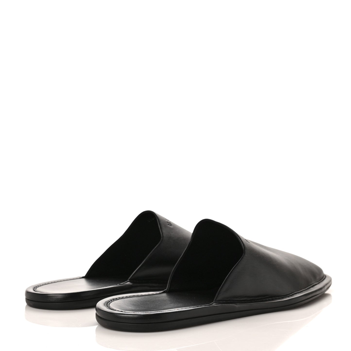 Smooth Calfskin Mens Cozy Slip-On Loafers 46 Black