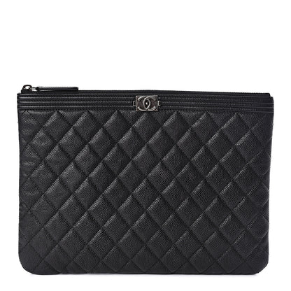 Chanel Caviar Quilted Medium Boy Cosmetic Case Black 1 of 8