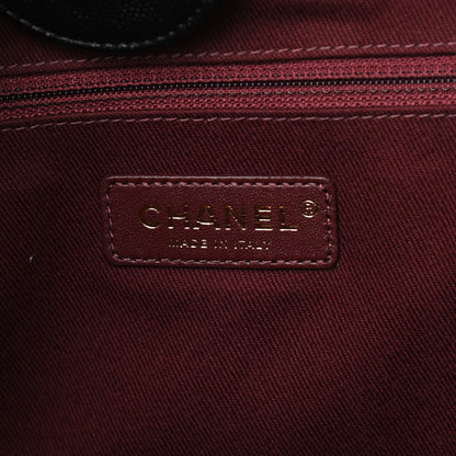 Chanel Caviar Chevron Quilted Coco Handle Shopping Tote Black 8 of 15