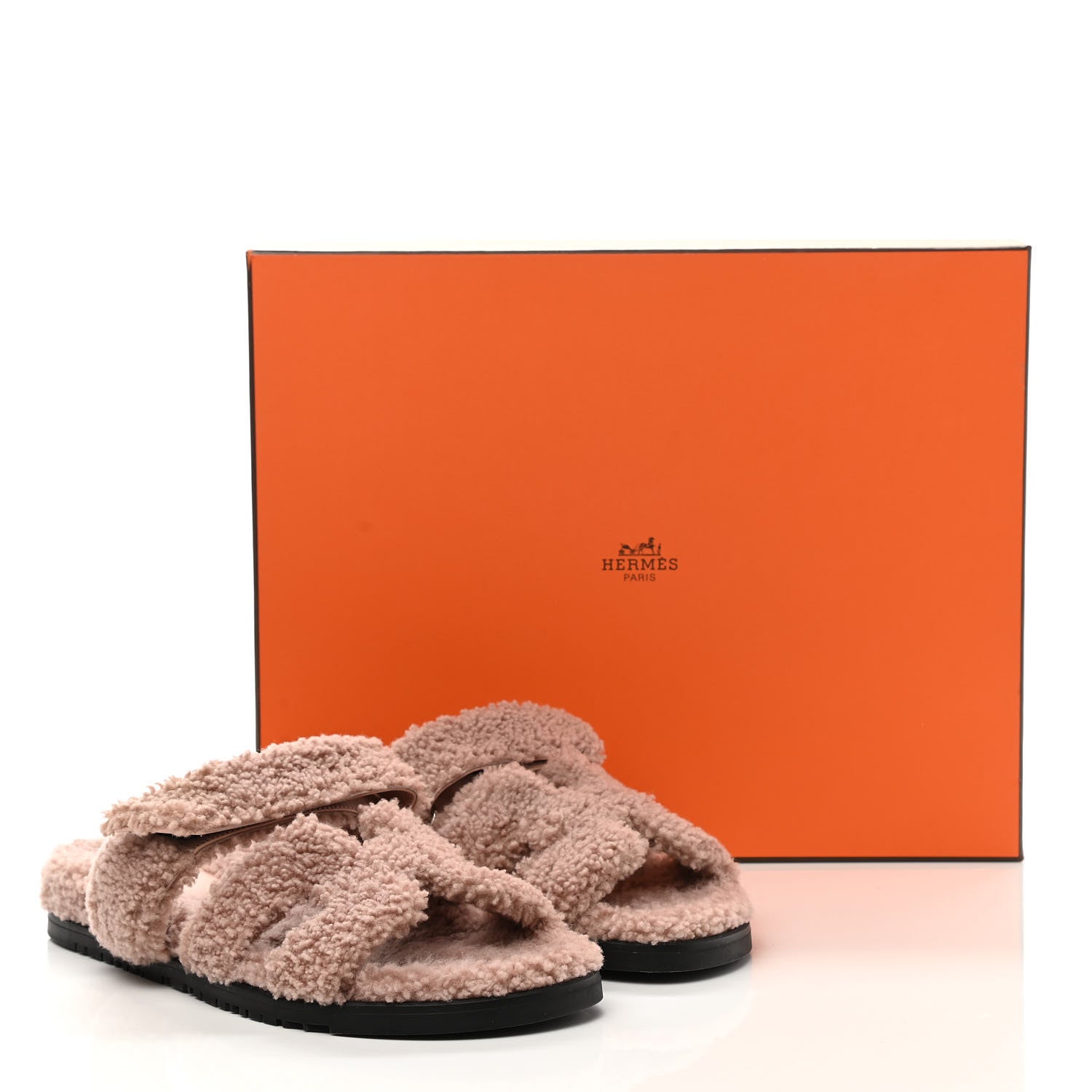 Hermes Woolskin Womens Chypre Sandals 40 Bois De Santal 8 of 8