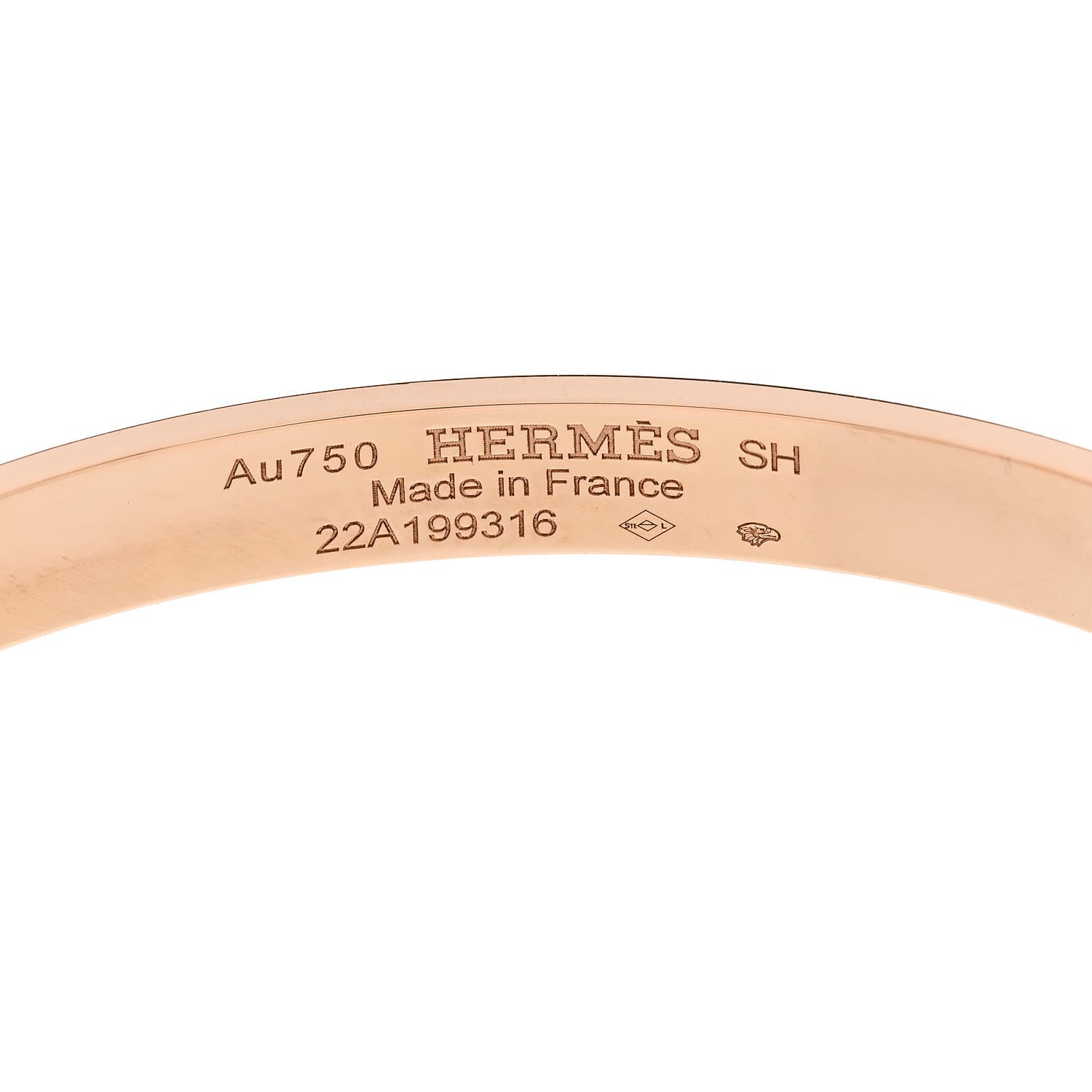 Hermes 18K Rose Gold PM Collier De Chien Bracelet SH 3 of 4