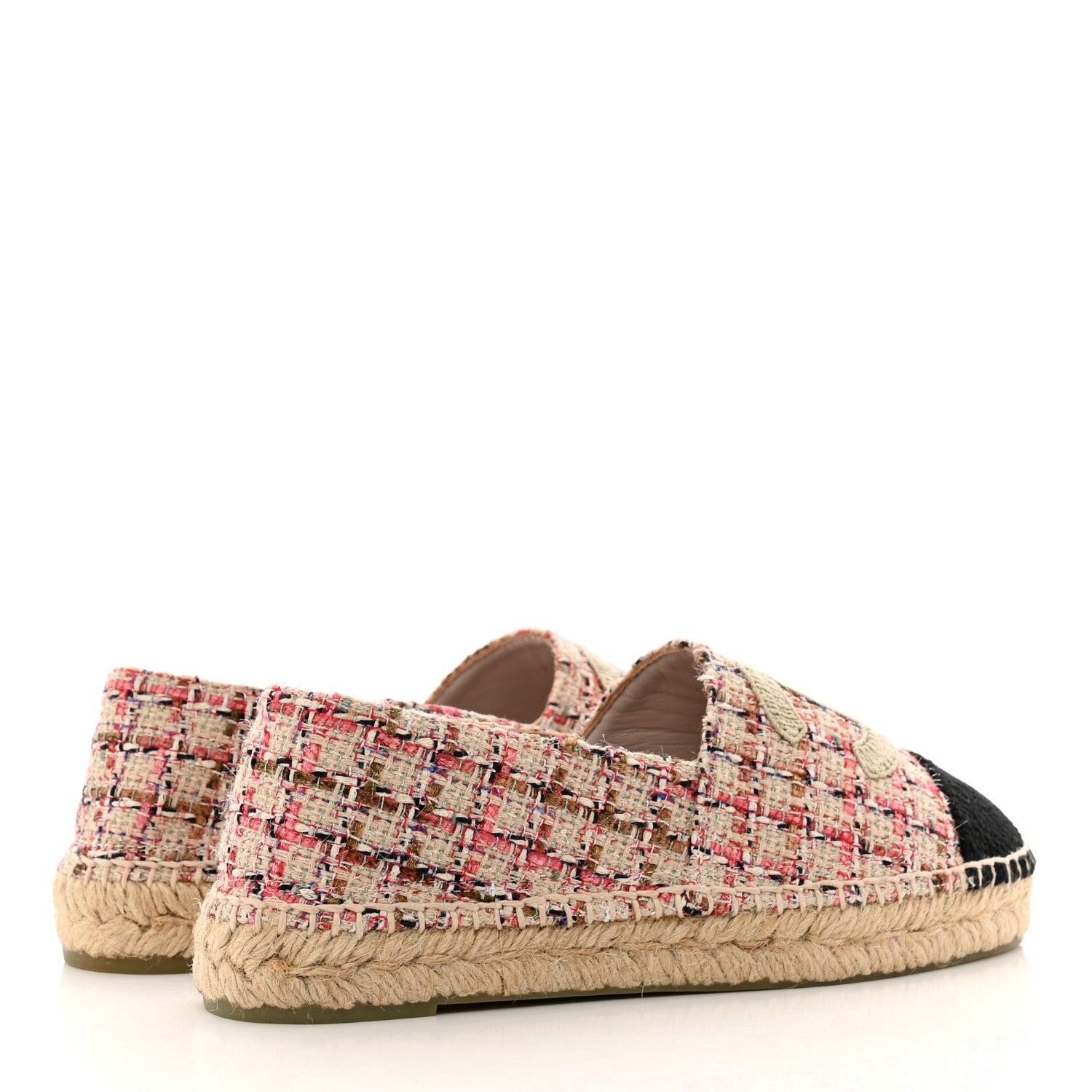 Chanel Tweed CC Espadrilles 37 Pink Black 4 of 8