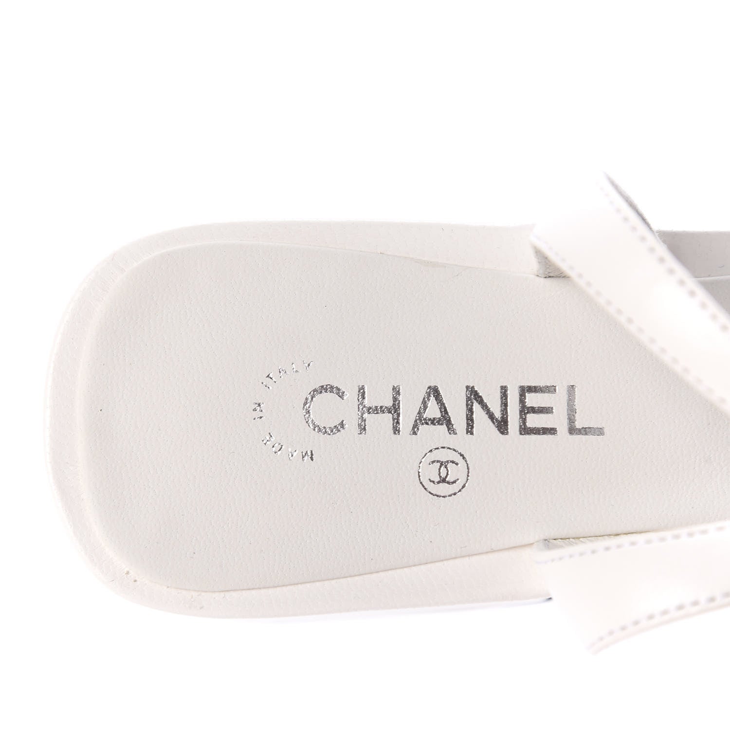Chanel Lambskin Cap Toe CC Slingback Sandals 38.5 White Black 6 of 10