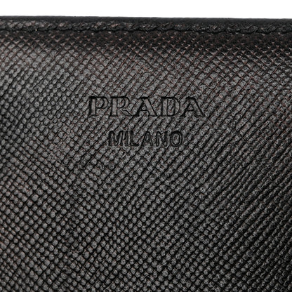 Prada Tessuto Nylon Saffiano Flap Wallet Black 6 of 10