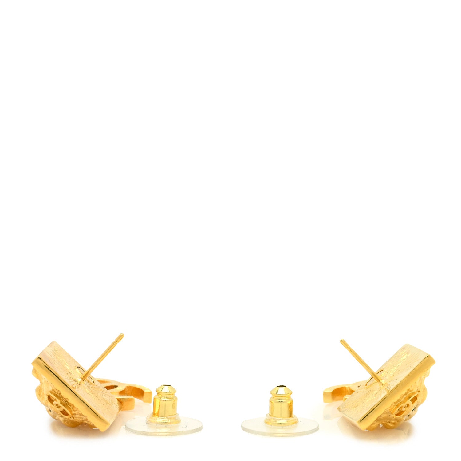 Chanel Metal CC Lion Earrings Gold 3 of 4