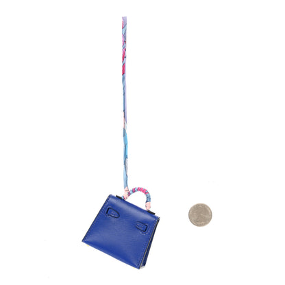 Hermes Tadelakt Mini Kelly Twilly Bag Charm Bleu Electrique 2 of 7