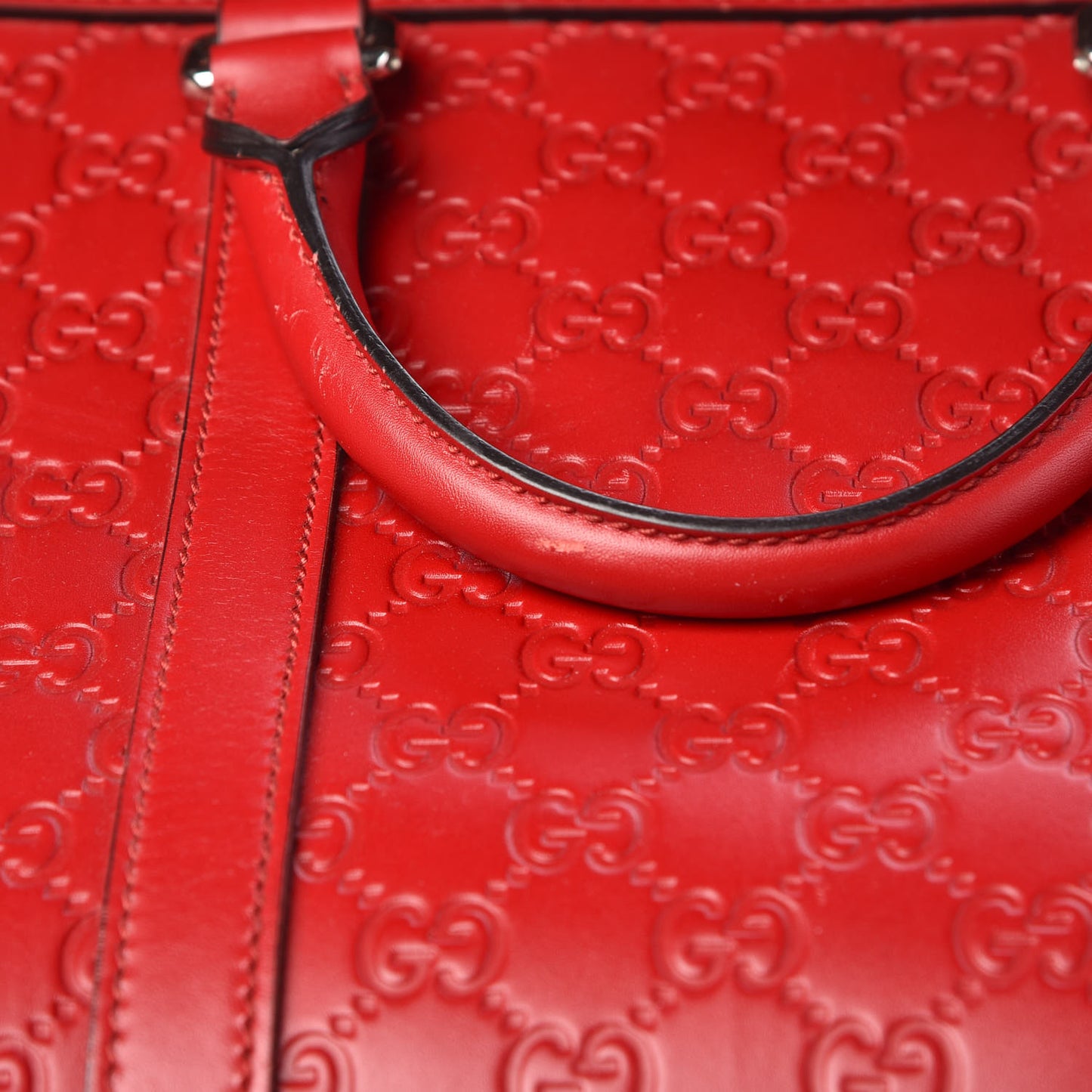 Guccissima Signature Large Duffle Hibiscus Red