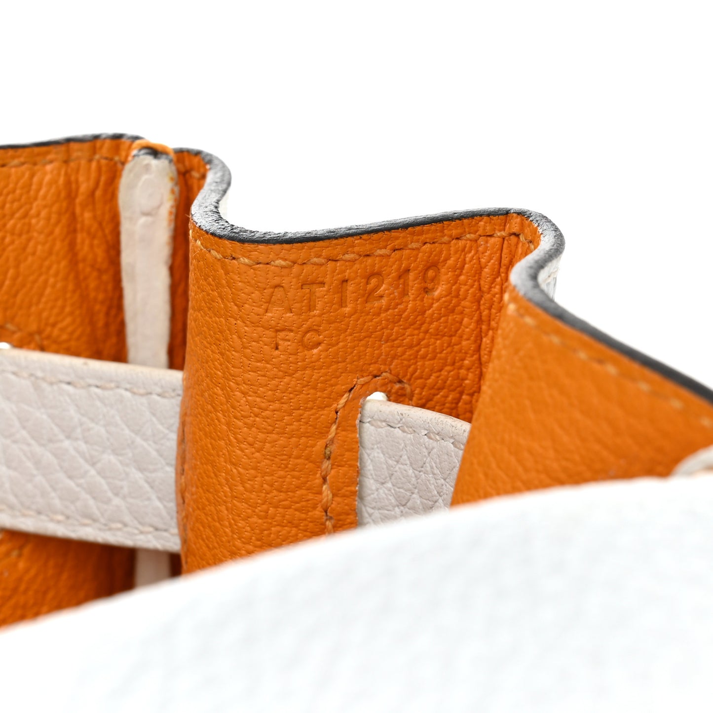 Taurillon Clemence Horseshoe Kelly Retourne 28 White Jaune D'Or